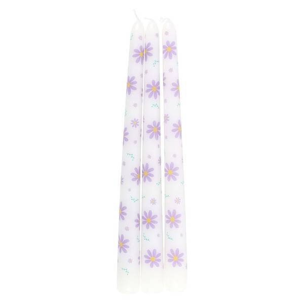Something Different daisy taper candles pack of 3 - British product