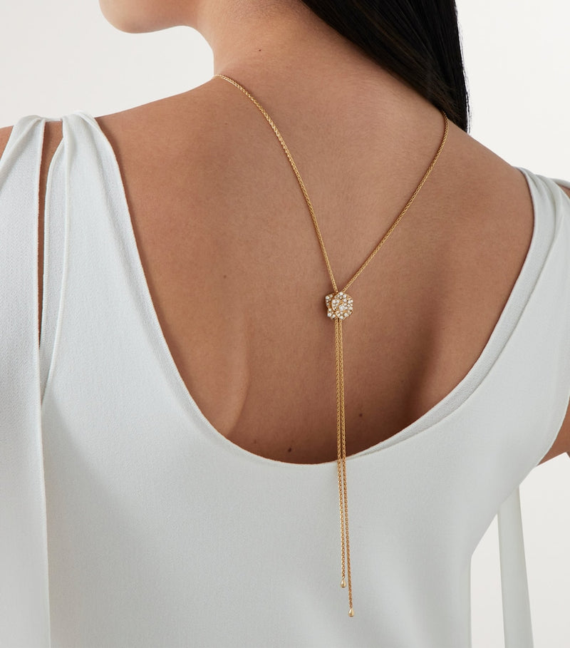 Piaget rose gold diamond rose pendant necklace - British product