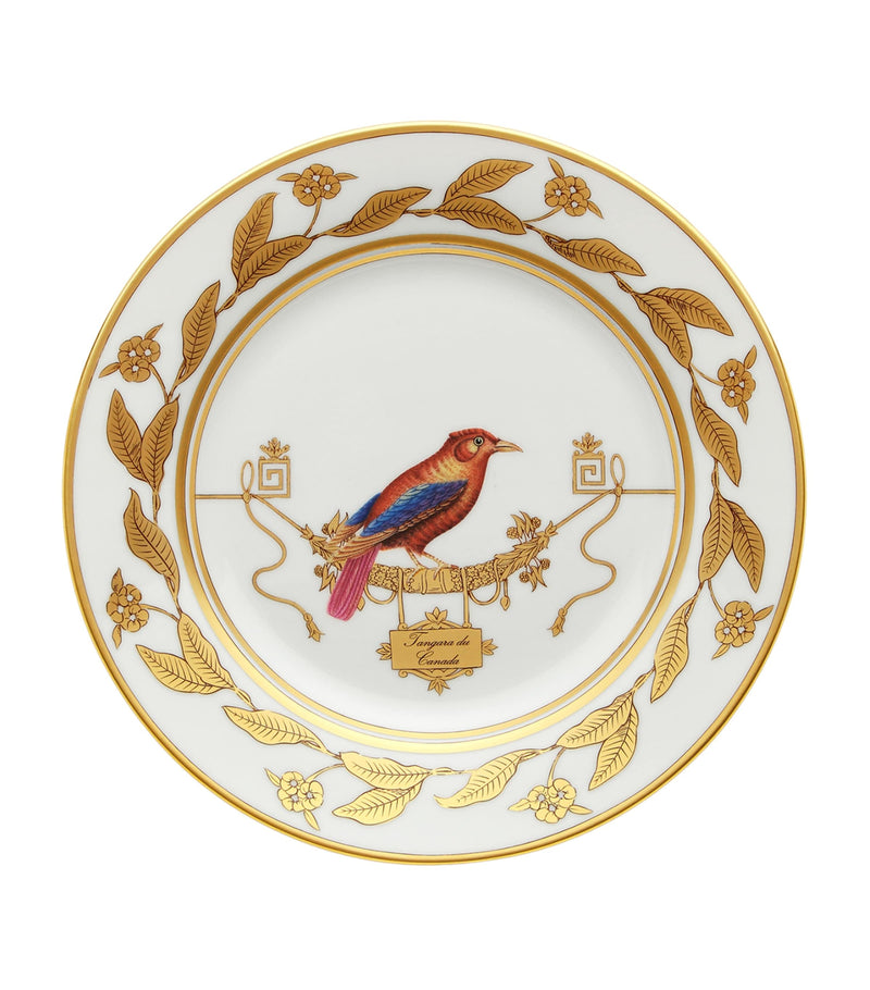 GINORI 1735 Volière Tangara Du Canada dessert plate 22cm, UK version