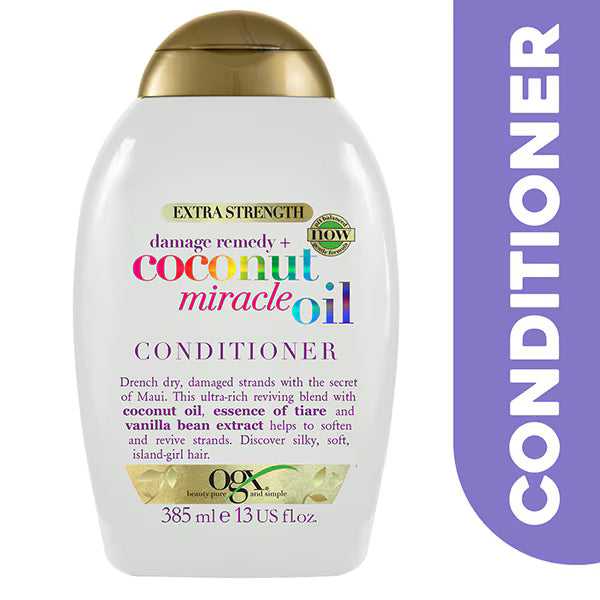 OGX Coconut Miracle Oil Conditioner 385ml, imported from the UK
