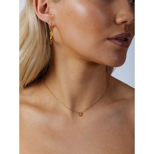 SVNX small crystal heart necklace gold, UK version