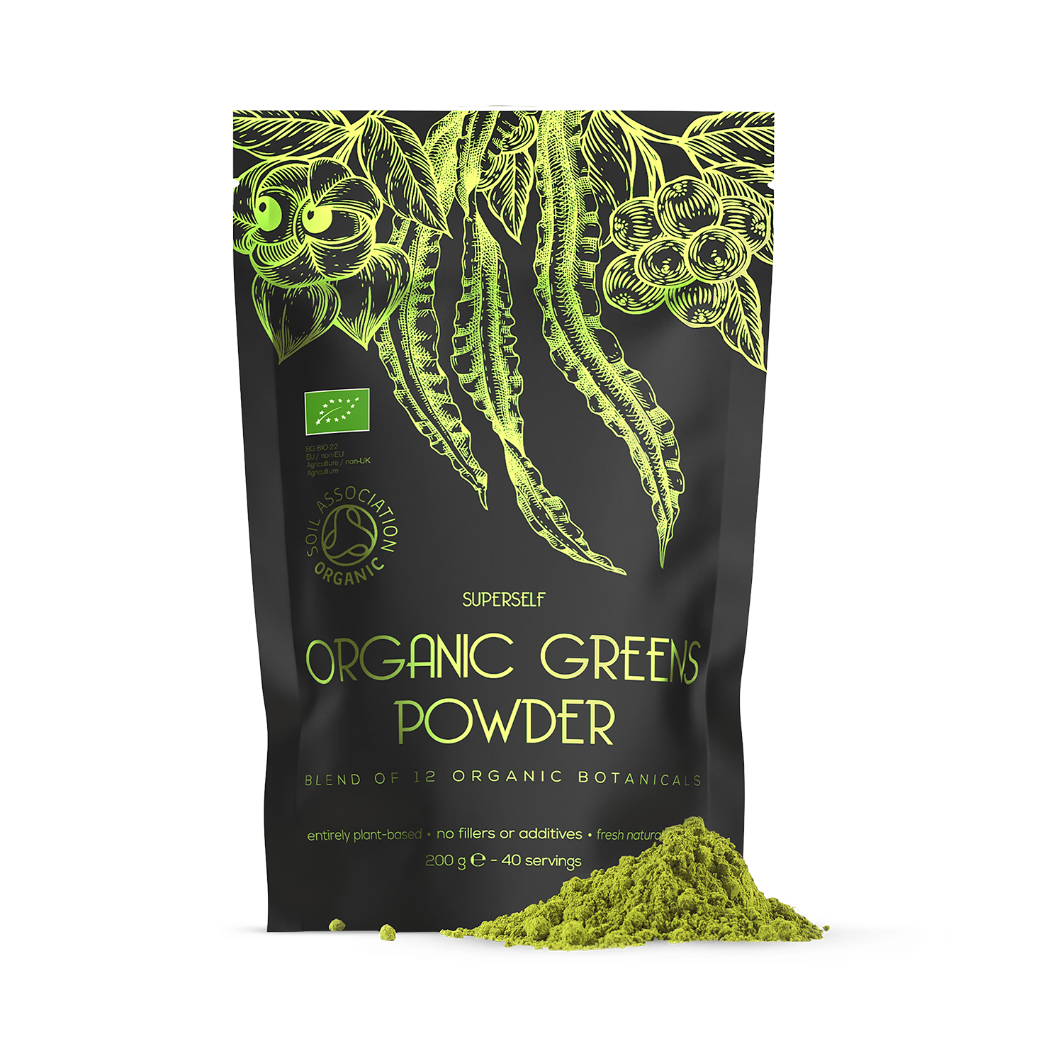 SuperSelf organic super greens powder 200g (British brand)