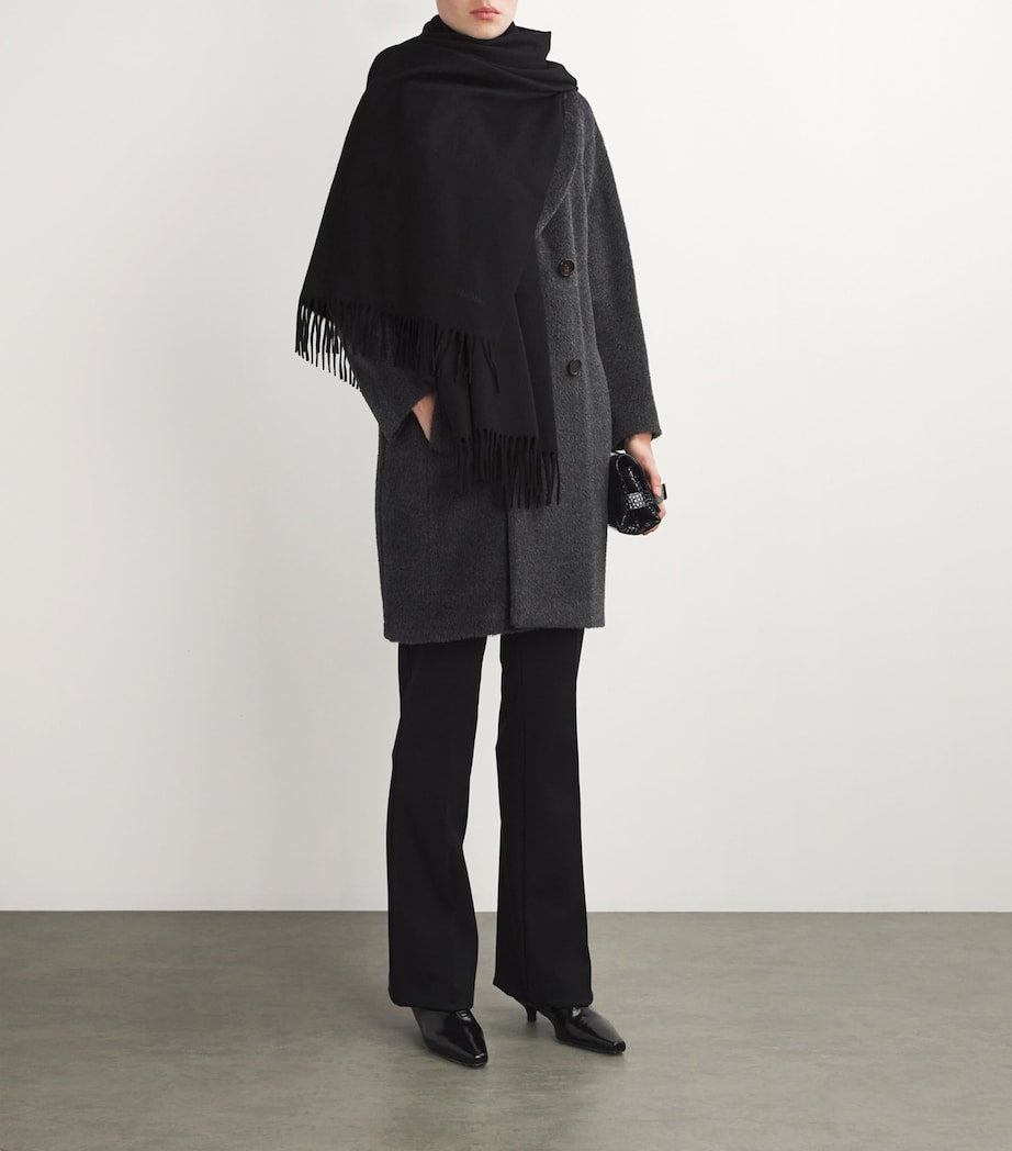 Max Mara cashmere fringed scarf, imported from the UK