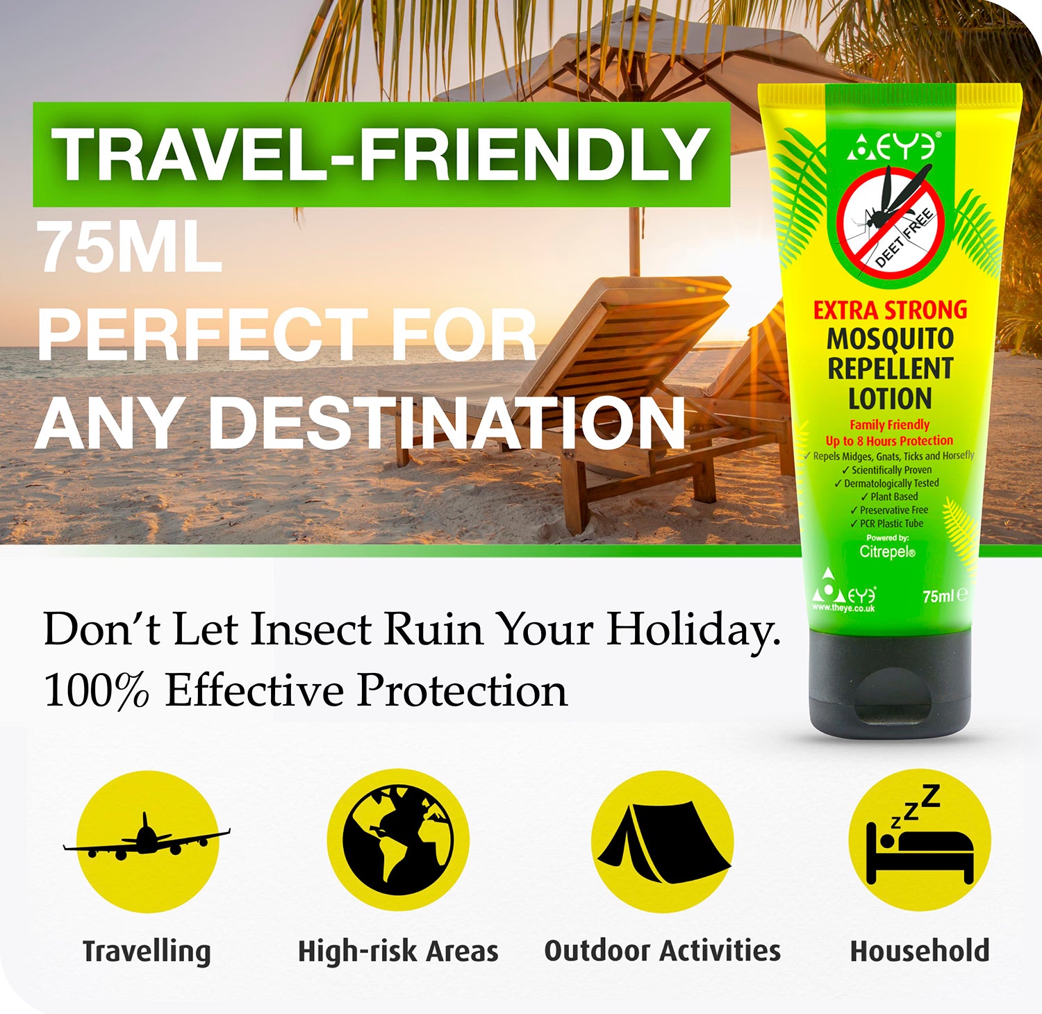 THEYE extra strong insect repellent lotion 75ml, imported from the UK