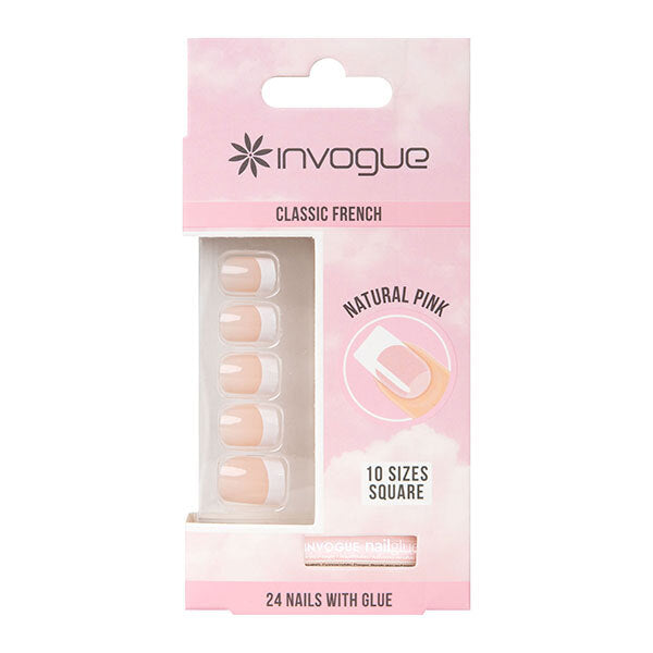 Invogue Pink French Square Nails