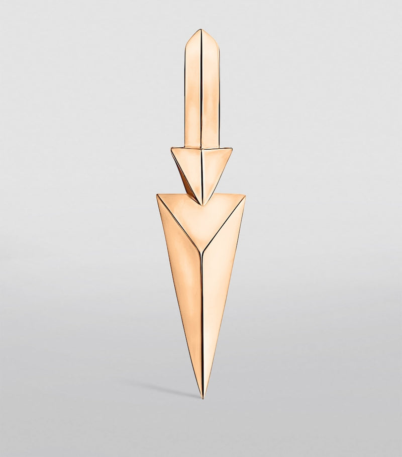 Maria Tash faceted triple spike hoop earring 6.5mm, imported from the UK