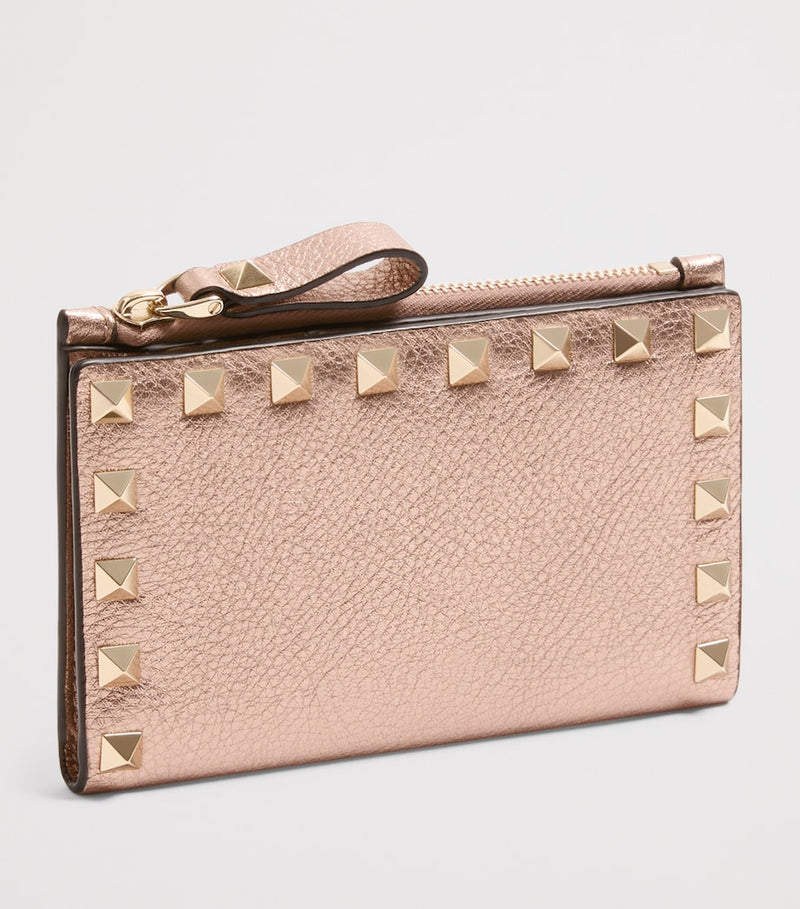 Valentino Garavani card holder Rockstud calfskin 9x14cm - British product