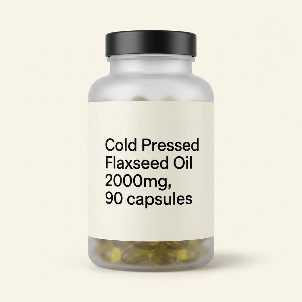 Holland & Barrett cold pressed flaxseed oil 2000mg capsules 90, UK version
