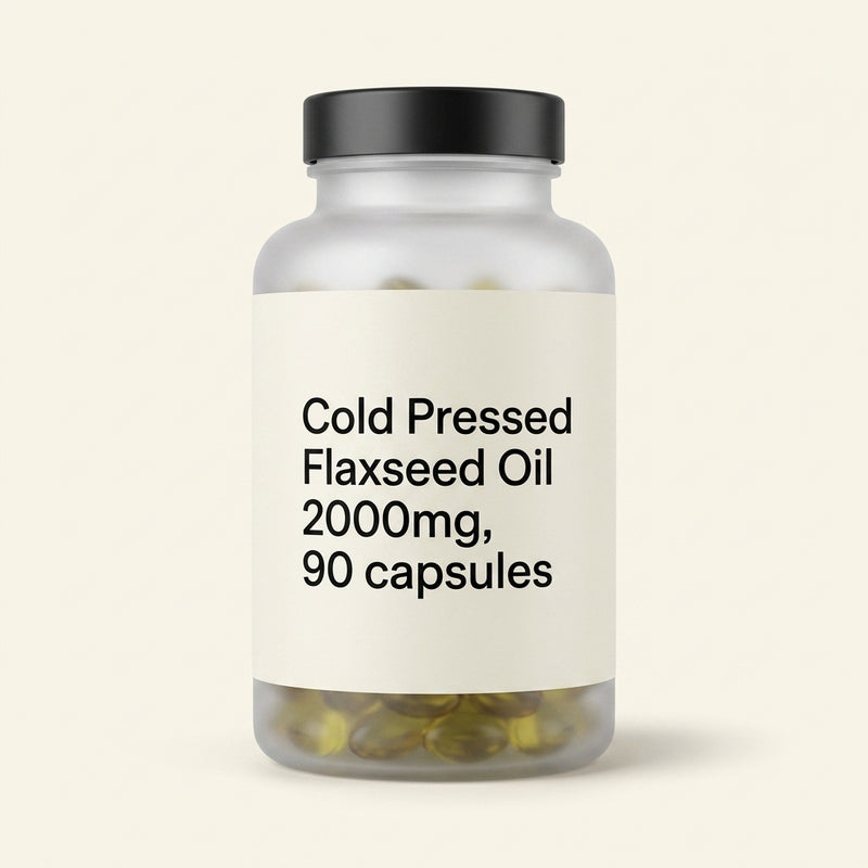 Holland & Barrett cold pressed flaxseed oil 2000mg capsules 90, UK version