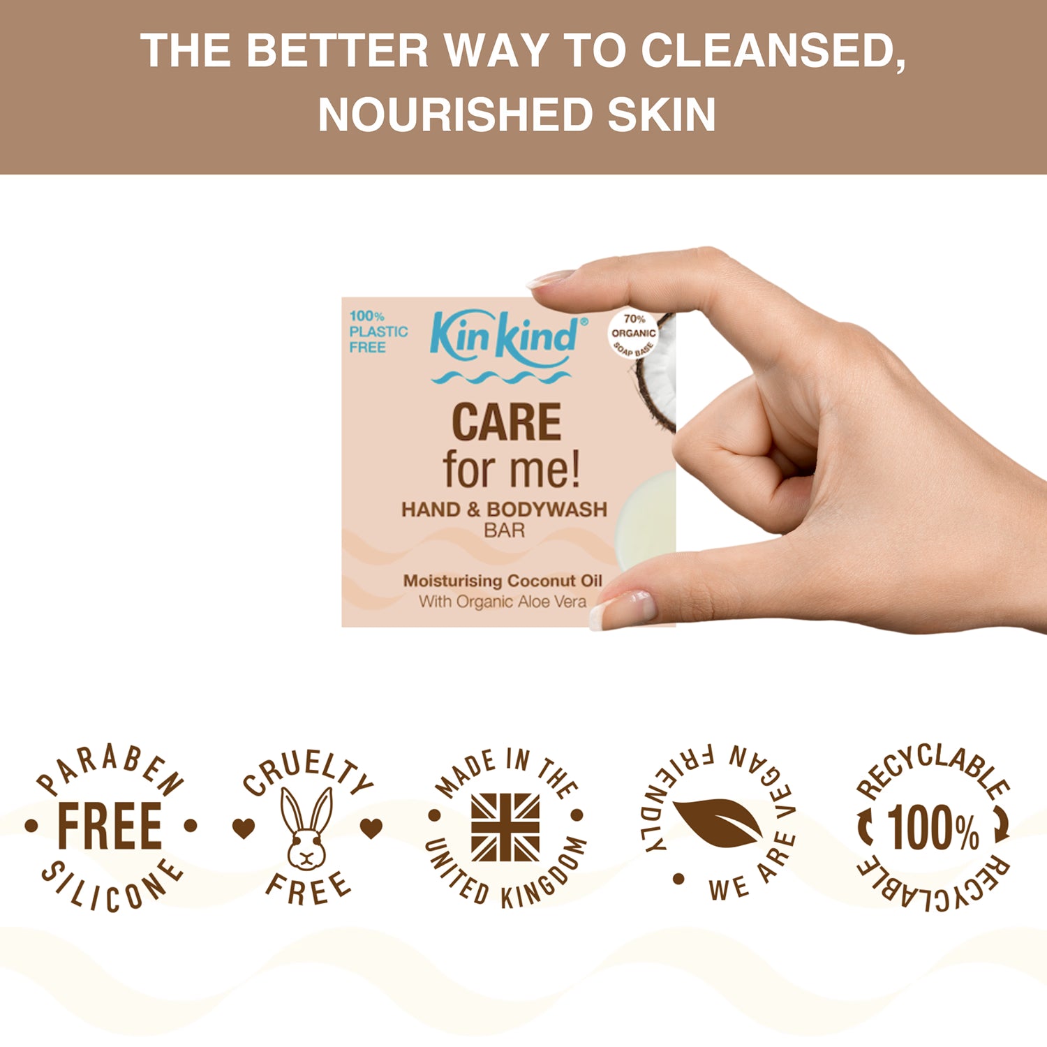 KinKind moisturising bodywash bar 50g (British brand)