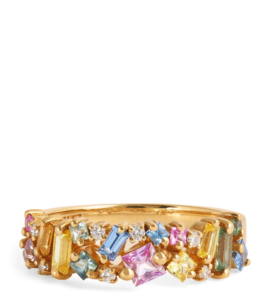 Suzanne Kalan pastel sapphire and diamond half band ring, UK version