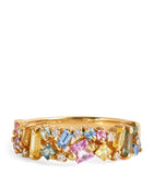 Suzanne Kalan pastel sapphire and diamond half band ring, UK version
