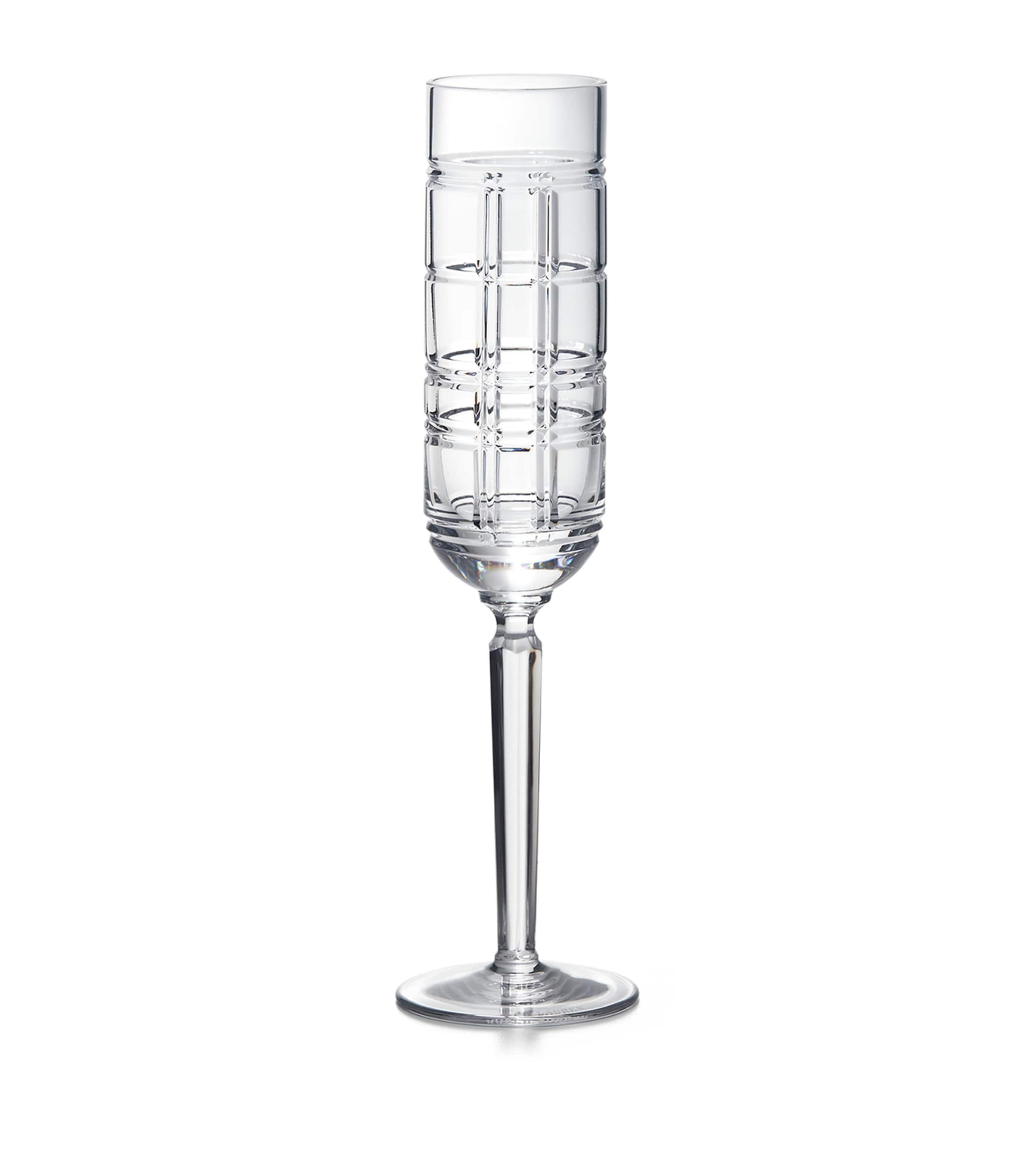 Ralph Lauren plaid crystal champagne flute, 25.5cm height, imported from the UK
