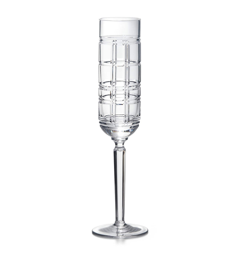 Ralph Lauren plaid crystal champagne flute, 25.5cm height, imported from the UK