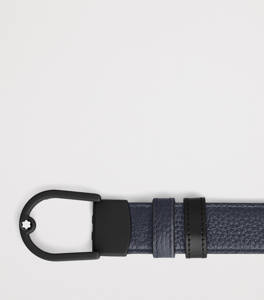 Montblanc reversible leather belt with horseshoe buckle - British product