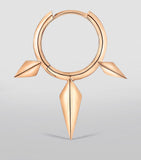 Maria Tash rose gold faceted triple spike hoop earring 9.5mm, UK version