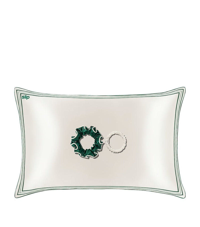 Slip Mulberry Silk gift set pillowcase and scrunchies, imported from the UK