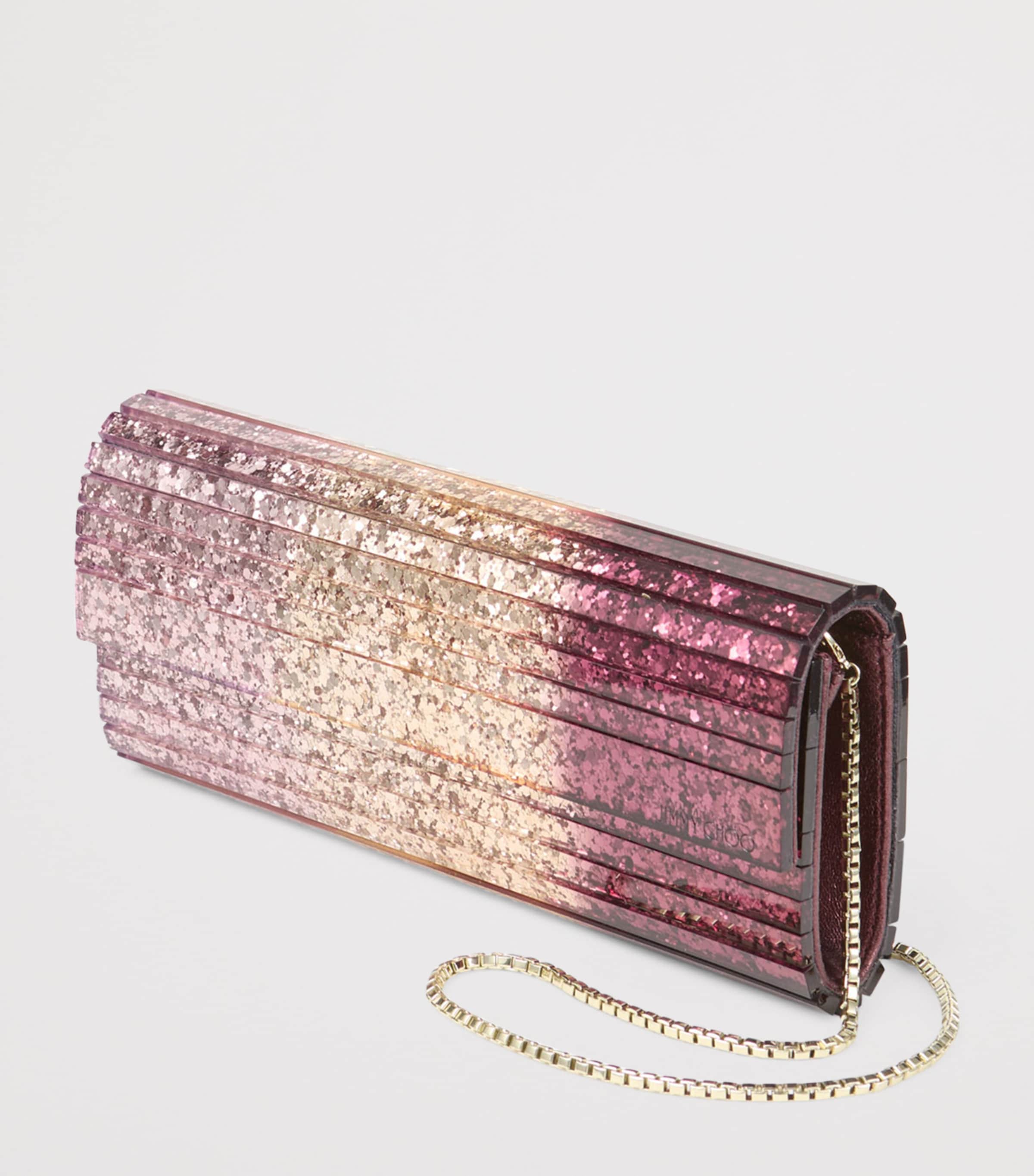 Jimmy Choo Sweetie glitter clutch bag ombré design (British brand)