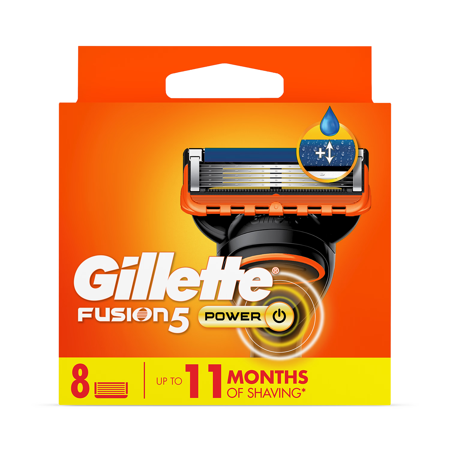 Gillette Fusion5 Power blade refill pack of 8, UK version