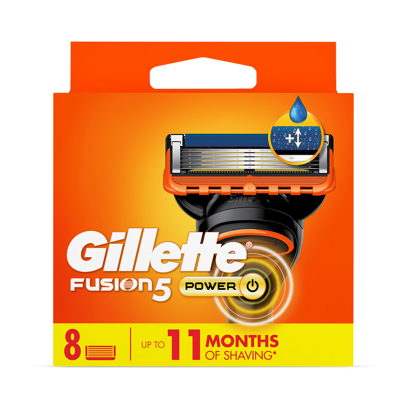 Gillette Fusion5 Power blade refill pack of 8, UK version