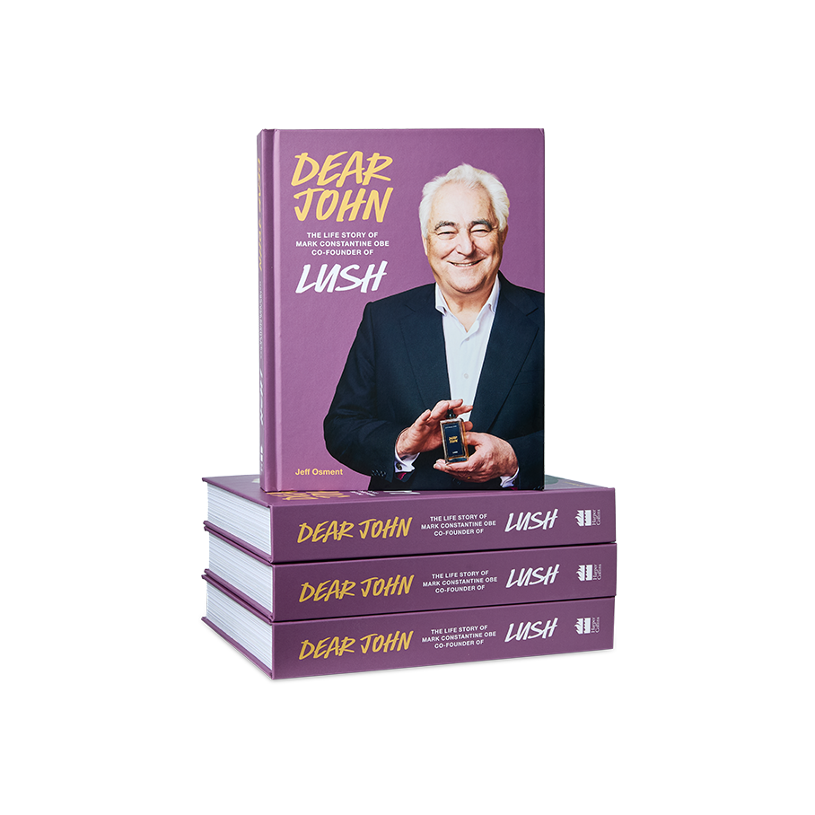 Dear John book by LUSH co-founder Mark Constantine, imported from the UK