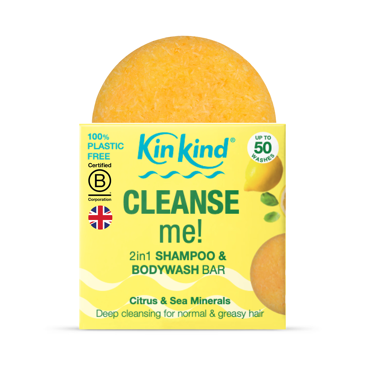 KinKind Cleanse Me shampoo and bodywash bar 50g, UK version