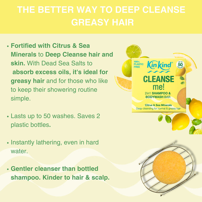 KinKind Cleanse Me shampoo and bodywash bar 50g, UK version
