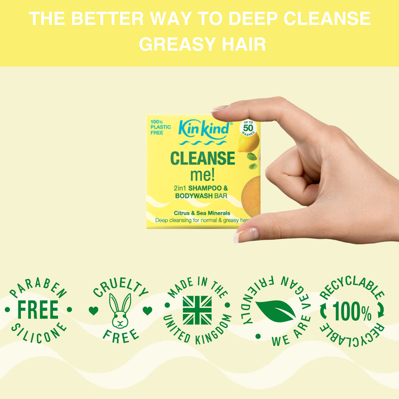 KinKind Cleanse Me shampoo and bodywash bar 50g, UK version