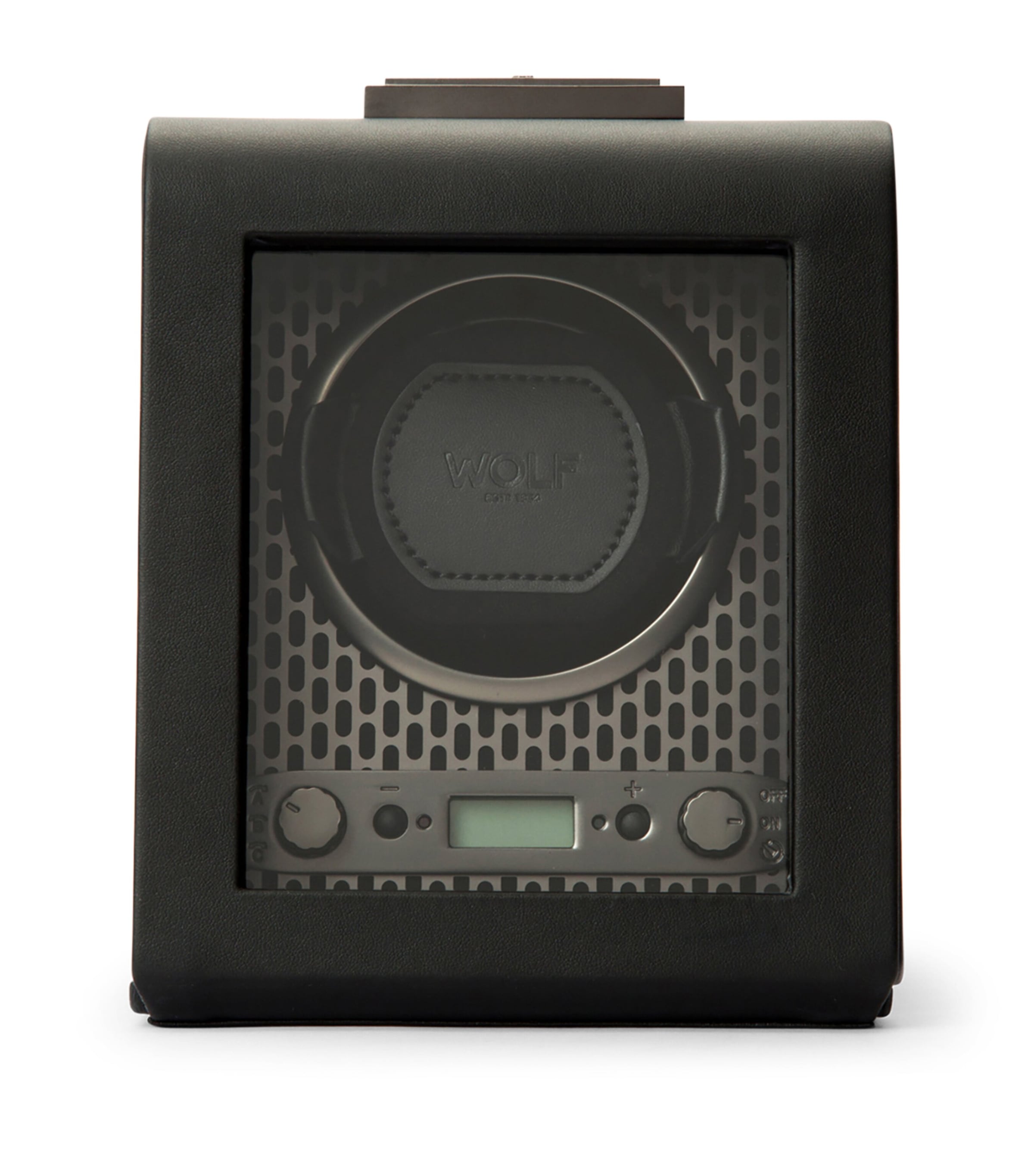 WOLF Axis single watch winder in vegan leather, UK version
