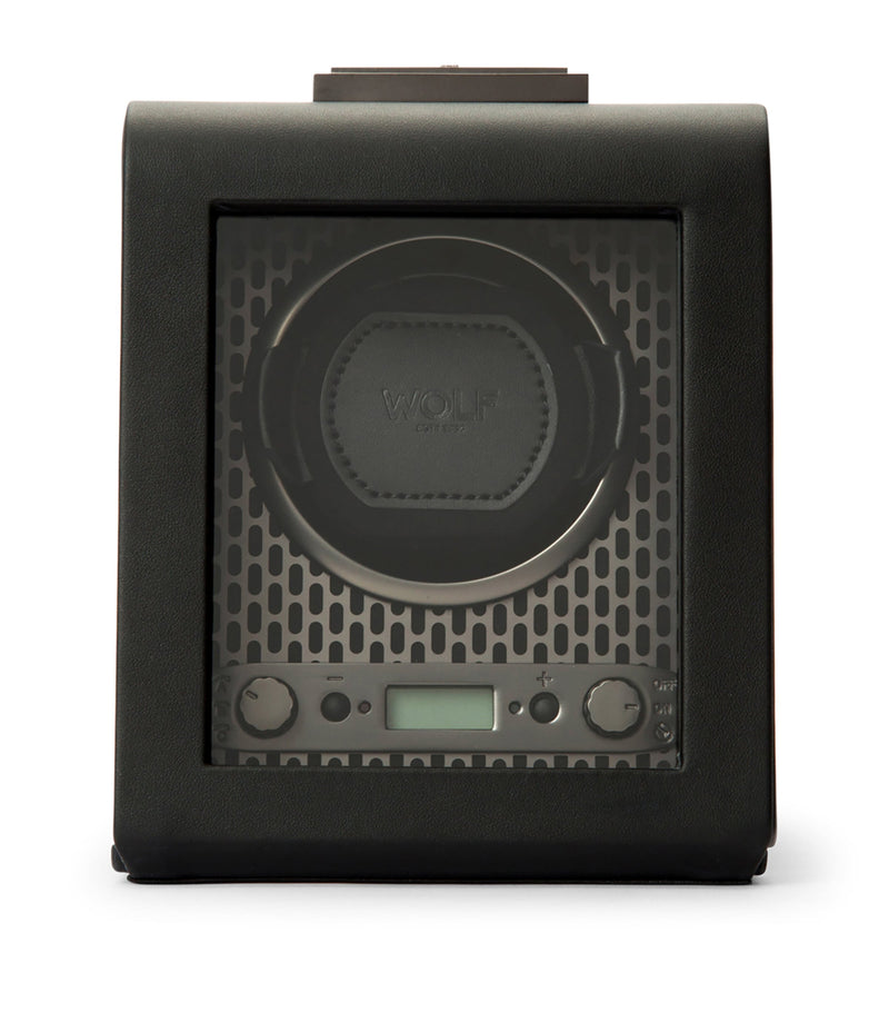 WOLF Axis single watch winder in vegan leather, UK version