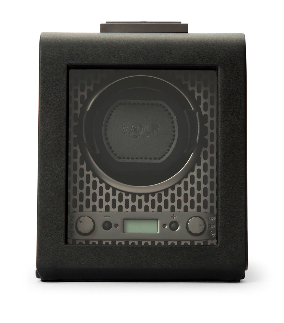 WOLF Axis single watch winder in vegan leather, UK version