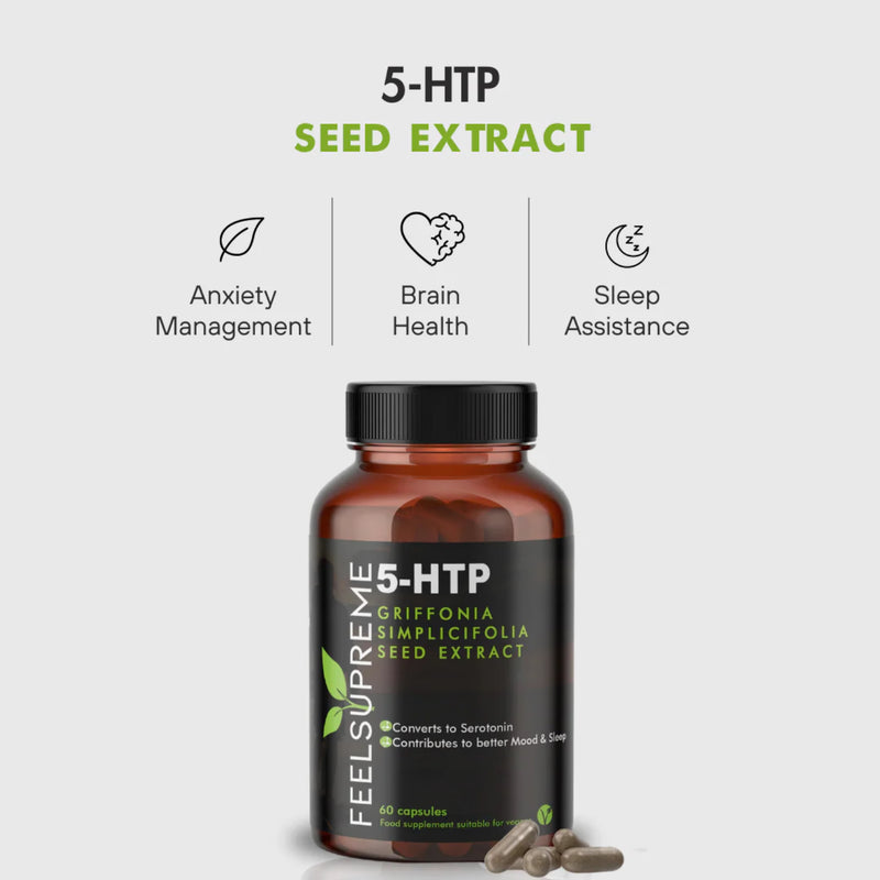 5-HTP Griffonia simplicifolia extract 60 capsules (British brand)