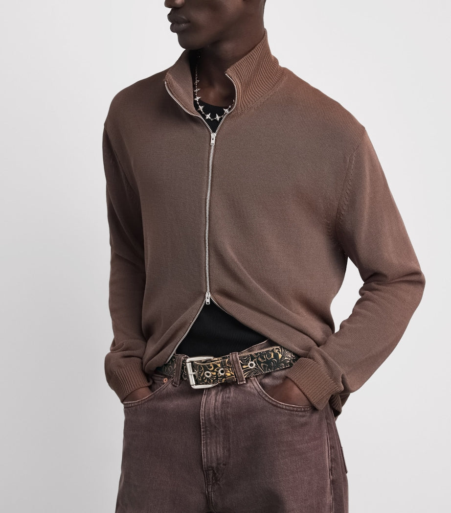Our Legacy engraved paisley belt Italian leather - British product