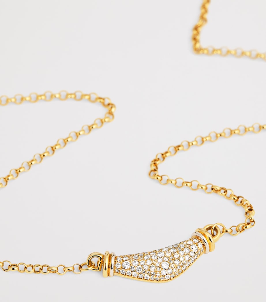 L'Atelier Nawbar Karma necklace yellow gold diamond, imported from the UK