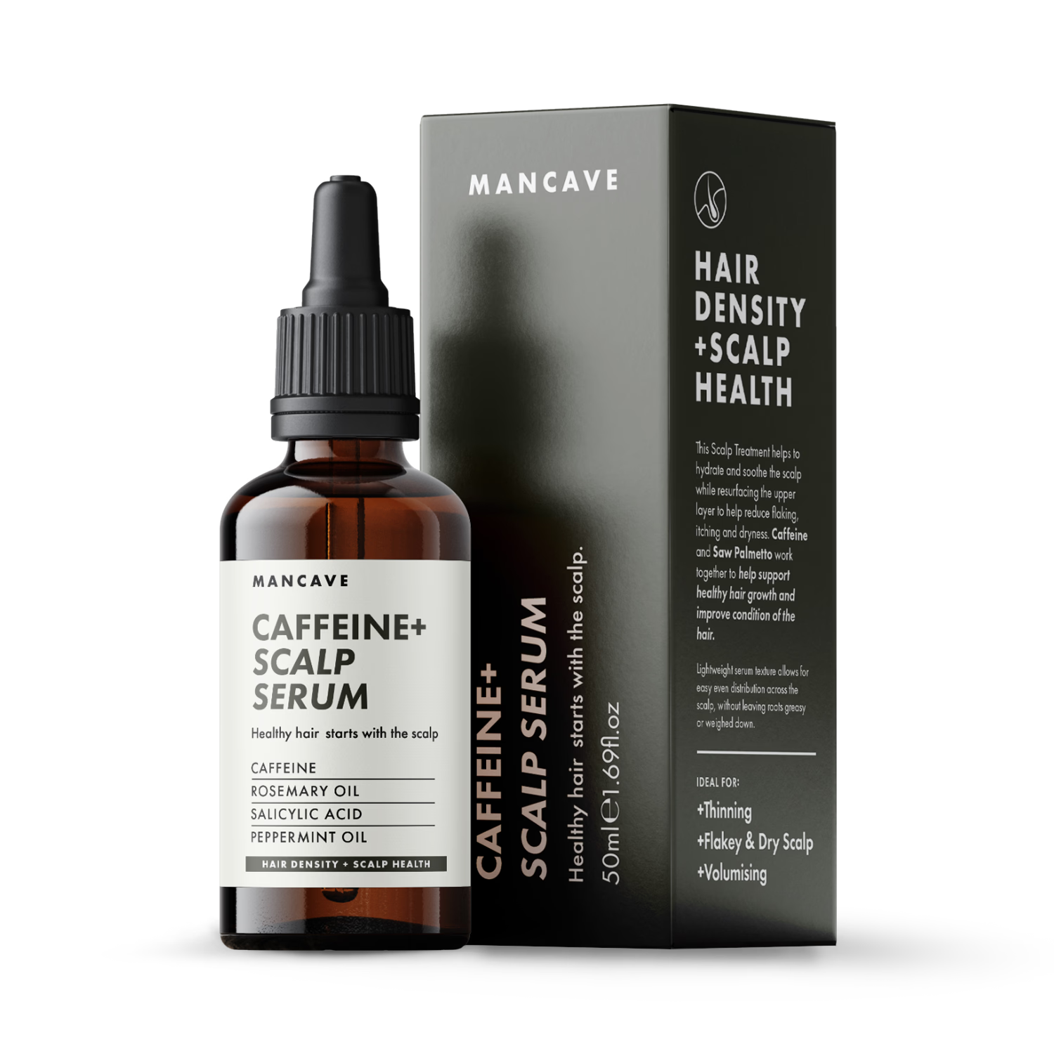ManCave Caffeine+ Scalp Serum 50ml, imported from the UK