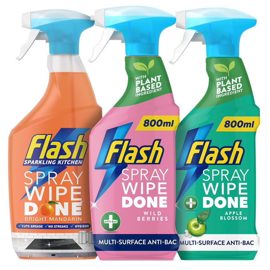 Flash Spray, Wipe, Done Multipurpose Cleaning Spray Bundle x3