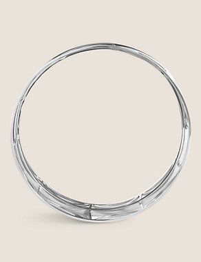 Deco Mirrored Round Tray - Silver, None