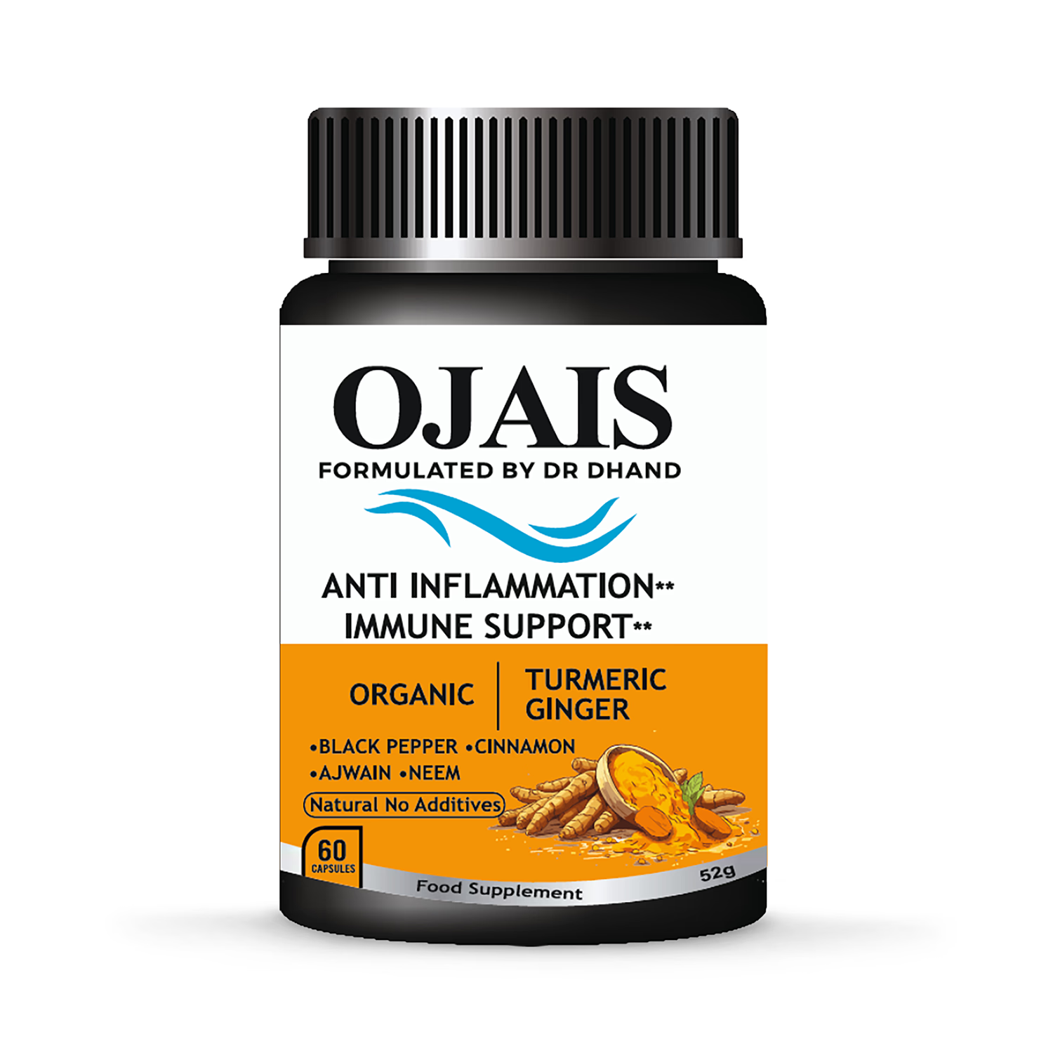 Immunity supplement with turmeric ginger black pepper, imported from the UK