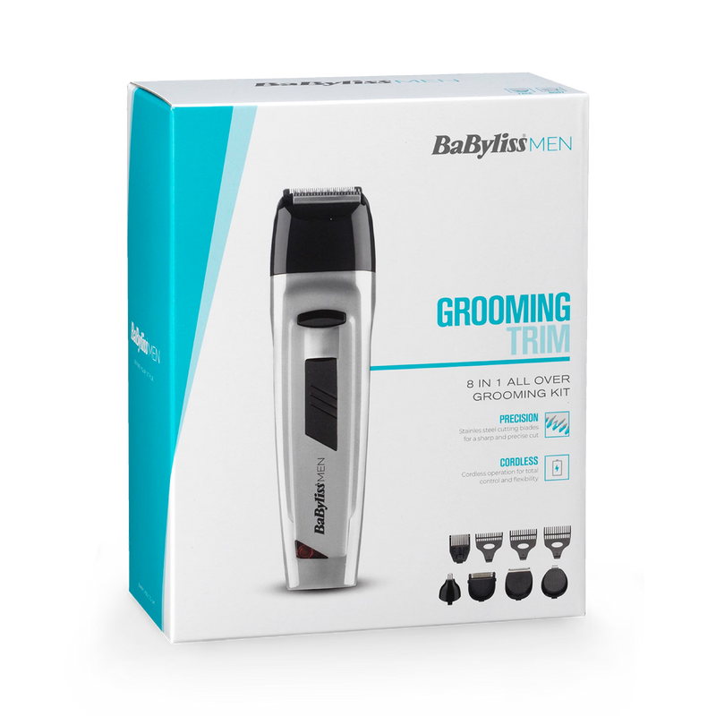 BaByliss 8 in 1 grooming kit Silver - British product