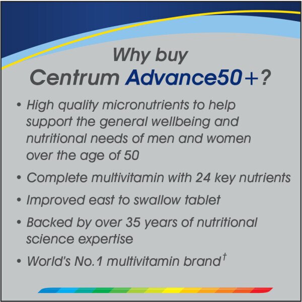 Centrum Advance 50+ Multivitamins & Minerals - 30 Tablets GOODS Superdrug   