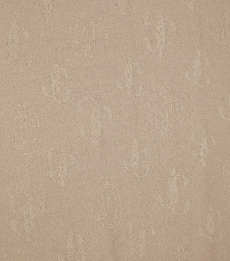 Jimmy Choo silk-wool logo scarf 140cm - British product