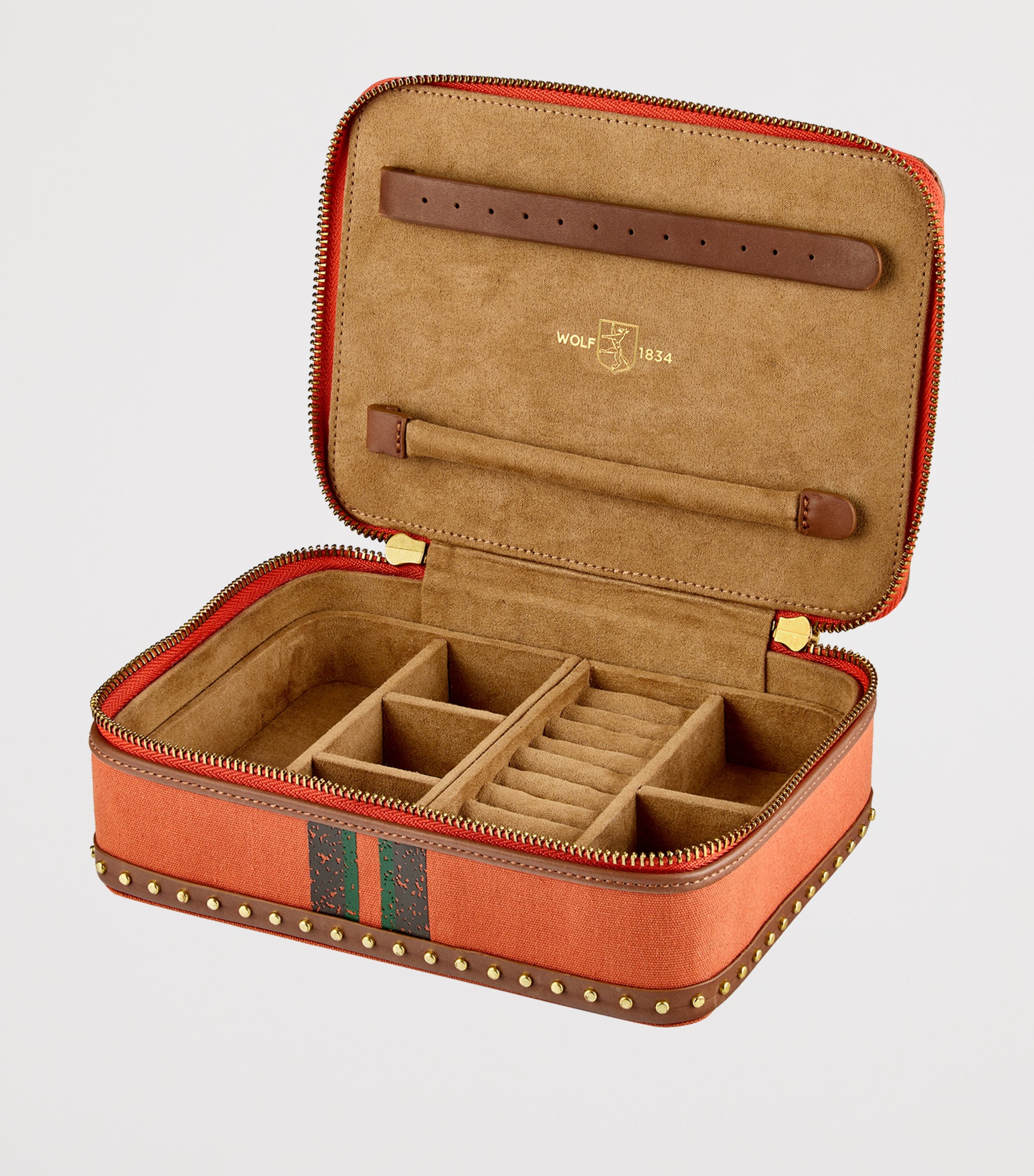 WOLF Ida Travel Zip Jewellery Case (British brand)
