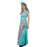 Smiffys Lady Liberty costume dress and headpiece (British brand)