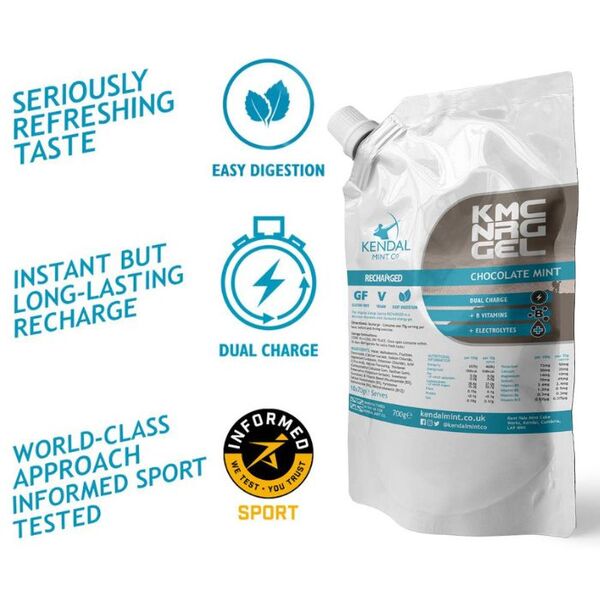 KMC energy gel refill pouch chocolate mint 700g - British product