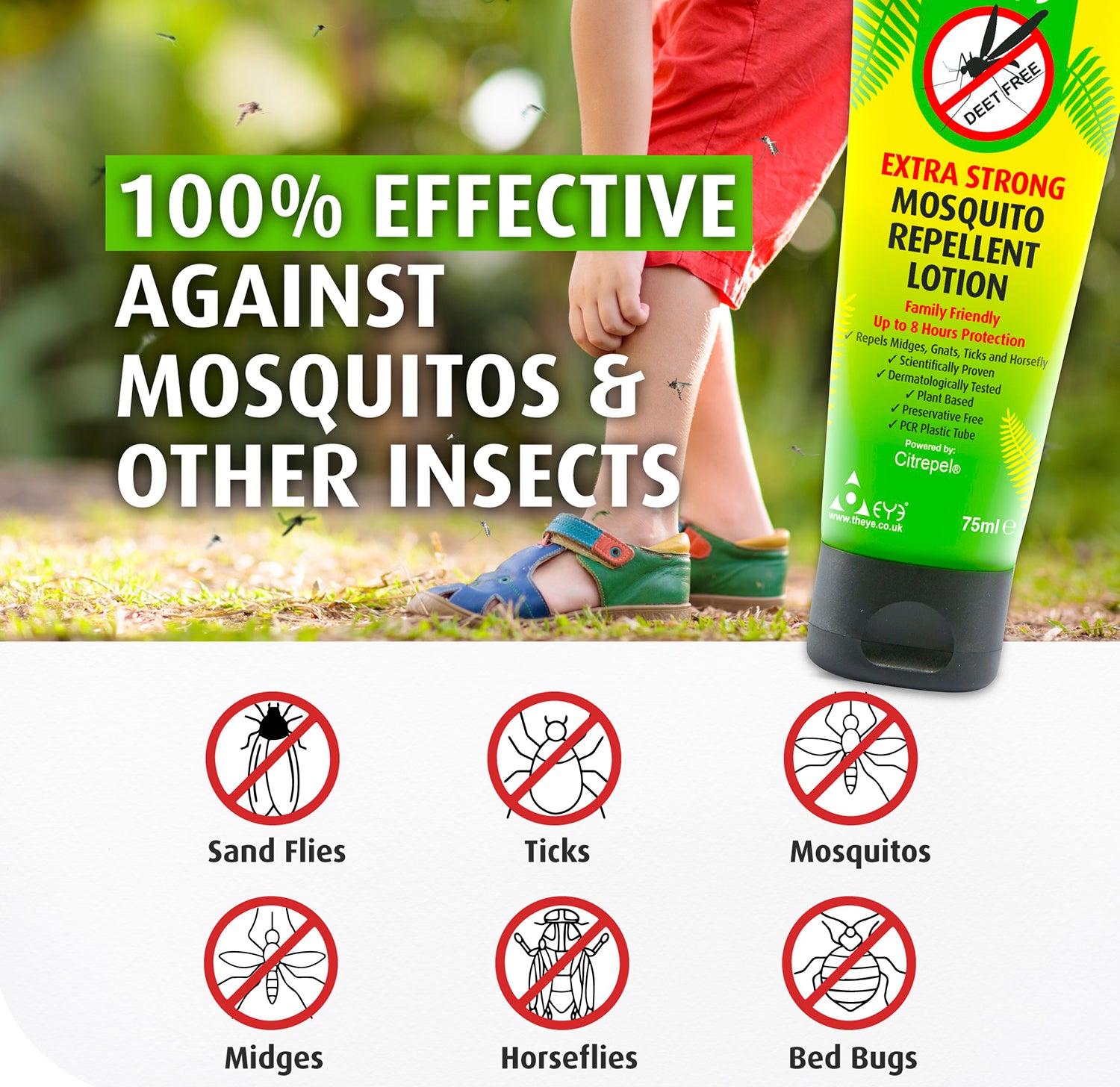 THEYE extra strong insect repellent lotion 75ml, imported from the UK