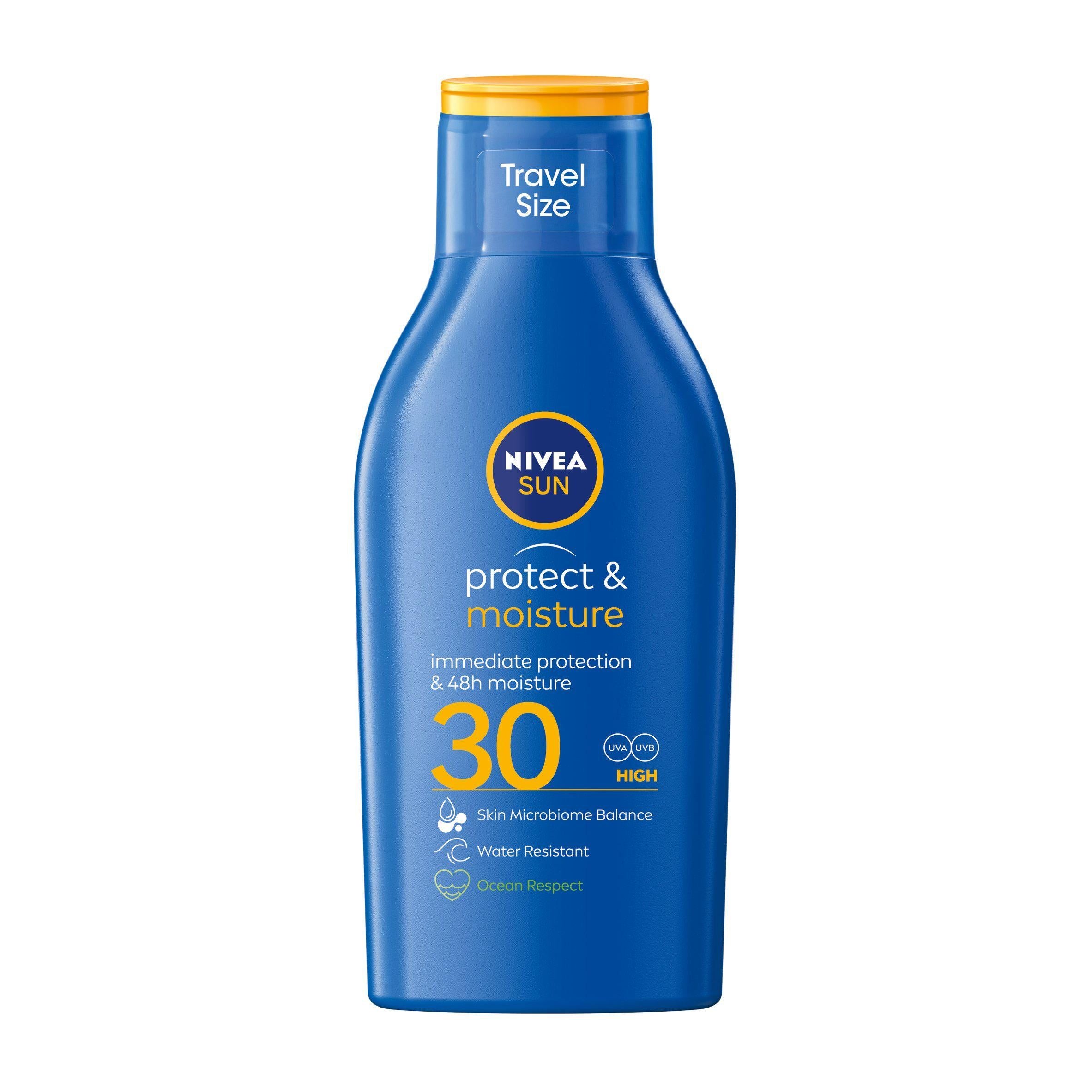 Nivea Sun Sun Cream Lotion SPF30 Water Resistant Travel Size 100ml body cream & moisturisers Sainsburys   