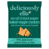 Deliciously Ella Baked Veggie Crackers Sea Salt, Black Pepper &amp;amp; Olive Oil 100g