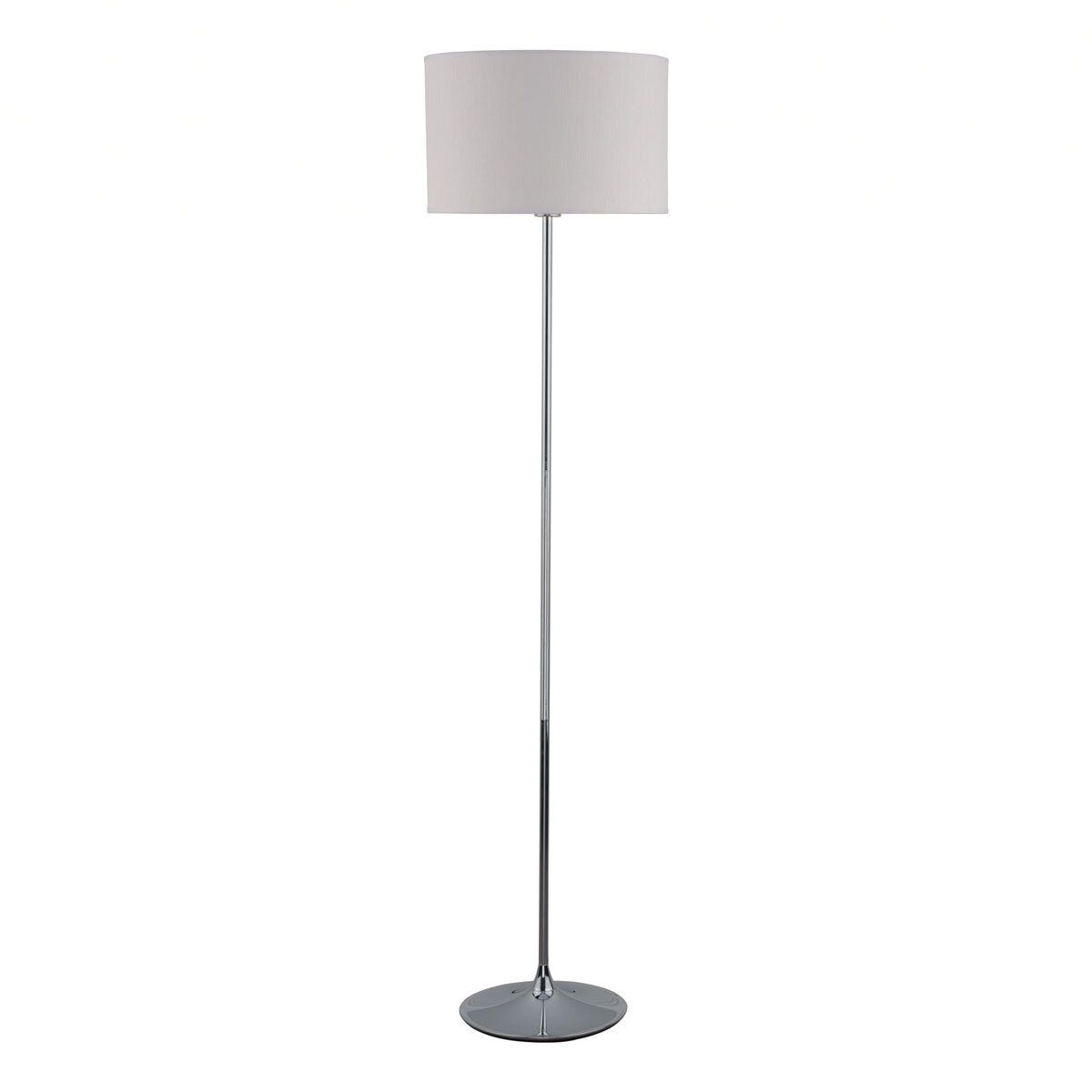 Delta Polished Chrome Floor Lamp with Ivory Shade