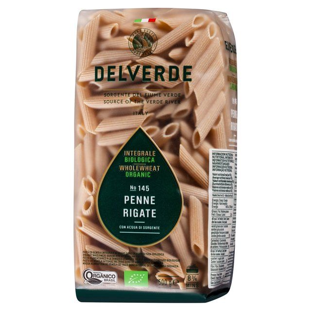 Delverde Whole Wheat Organic Penne Rigate