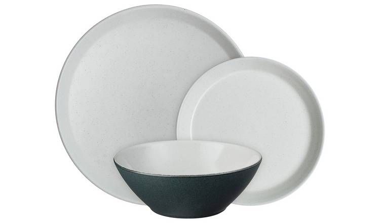 Denby Impression 12 Piece Stoneware Dinner Set - Charcoal